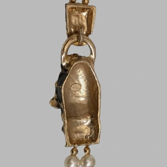 Park Lane Panther Jaguar Double Strand Faux Rhinestone Necklace Gold Tone - Picture 15 of 16